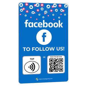 1 paquet de cartes Facebook NFC - Facebook One Touch - Panneau Facebook One Touch