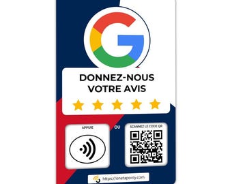 Google Review NFC Card — French Edition With QR | One Tap Only