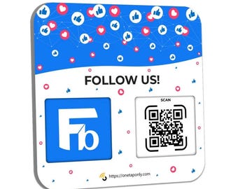 Facebook Review QR Code Plate — Scan to Review | One Tap Only