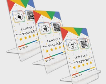 Google Review NFC Stand — 3-Pack | Tap to Review for Business