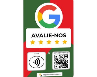 Google Review NFC Card — Portuguese (Português) | One Tap Only
