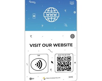 One Tap Website NFC Card – Instant Link Access (Business Card Size)