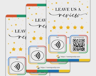 Google Review NFC Cards With QR Code — Pack of 3