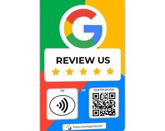 Google Review NFC Card With QR Code — English | One Tap Only