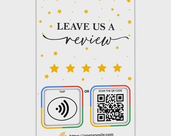 Google Review NFC Cards With QR Code — Single