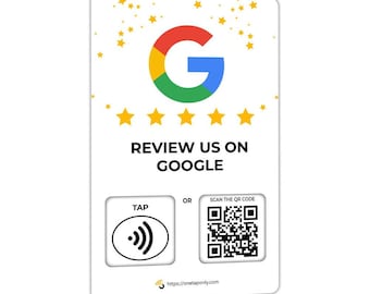 Google Review NFC Card – Tap Link Now (Business Card Size)