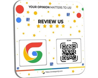 Google Review QR Code Plate — Scan to Review Stand