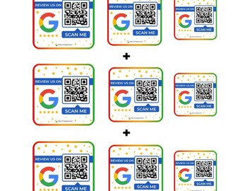 Google Review QR Code Stickers — 3-Pack or 9-Pack | Peel & Stick