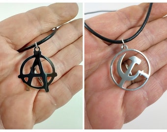 Choose Anarchy "A" or Hammer & Sickle on  Cord With Extender