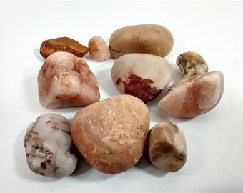 Oregon Coast Pink Agate Collection, Unpolished Raw Surf Tumbled Agates, Primarily Pink Agates, Oregon Agates