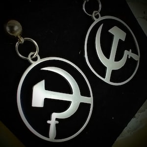 Hammer & Sickle Working Class Proletariat Earrings,  Labor Day, Prole Gear, Marxist Socialist Communist USSR Soviet Union