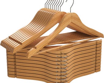 Premium Holz Kleiderbügel Drehhaken Schrank Aufbewahrung für Anzüge Mäntel Hosen Bar Platzsparend für Jacken Langlebig 1 Stück oder 5er Set Pack 10