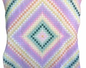 Vintage Around the World Quilt Pastel Quilt, Colorful, Cutter Quilt, Project Quilt, Vintage Quilt, Antique, Pink, Green, Orange, Yellow