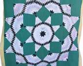 Vintage Broken Star Quilt Black, Green Quilt, Colorful, Cutter Quilt, Project Quilt, Vintage Quilt, Antique, Pink, Yellow, Quilt Coat