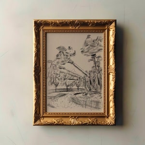 Stampa schizzo giro Dumbo Vintage / Arte Disneyland / Illustrazione Disney chic / Dipinto tradizionale a carboncino per amanti Disney