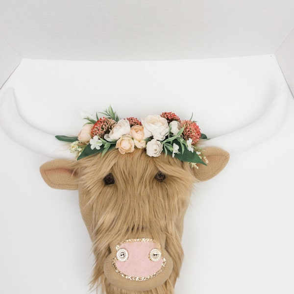 DIY NO Sew Kit to make a Highland Cow Plush Wreath Attachment