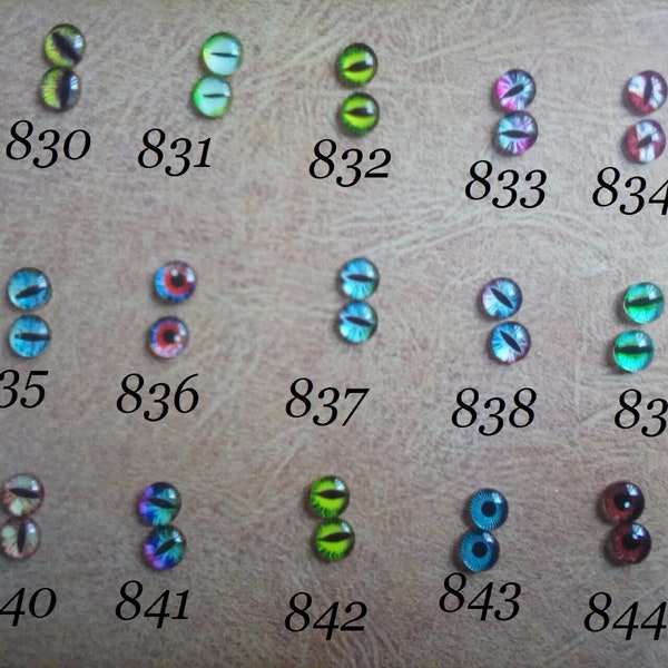 8 MM Glass Eyes Cabochons