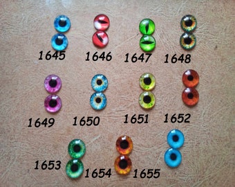 16 mm Glass Eyes Cabochons