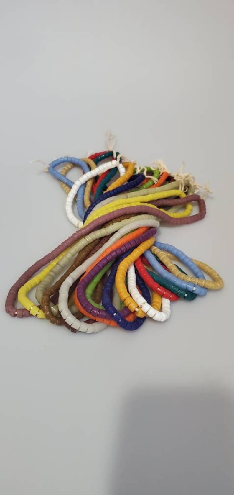 Blue African Recycled Tile Beads A String of 100pcs