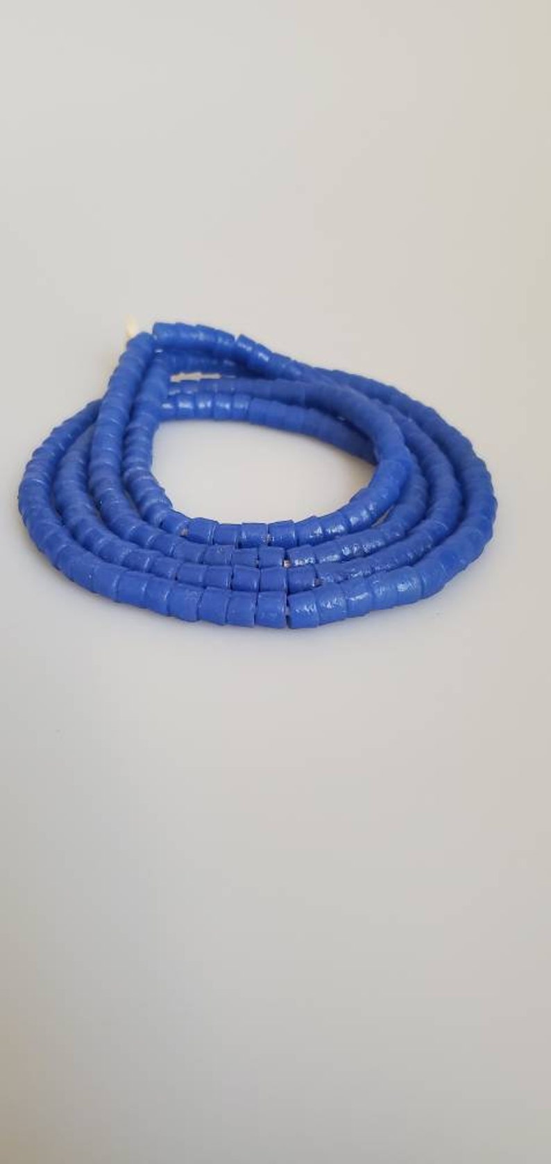 Blue African Recycled Tile Beads A String of 100pcs