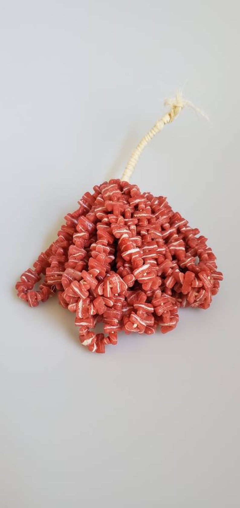 Coral and White Spacer 40 African Recycled Glass Beads