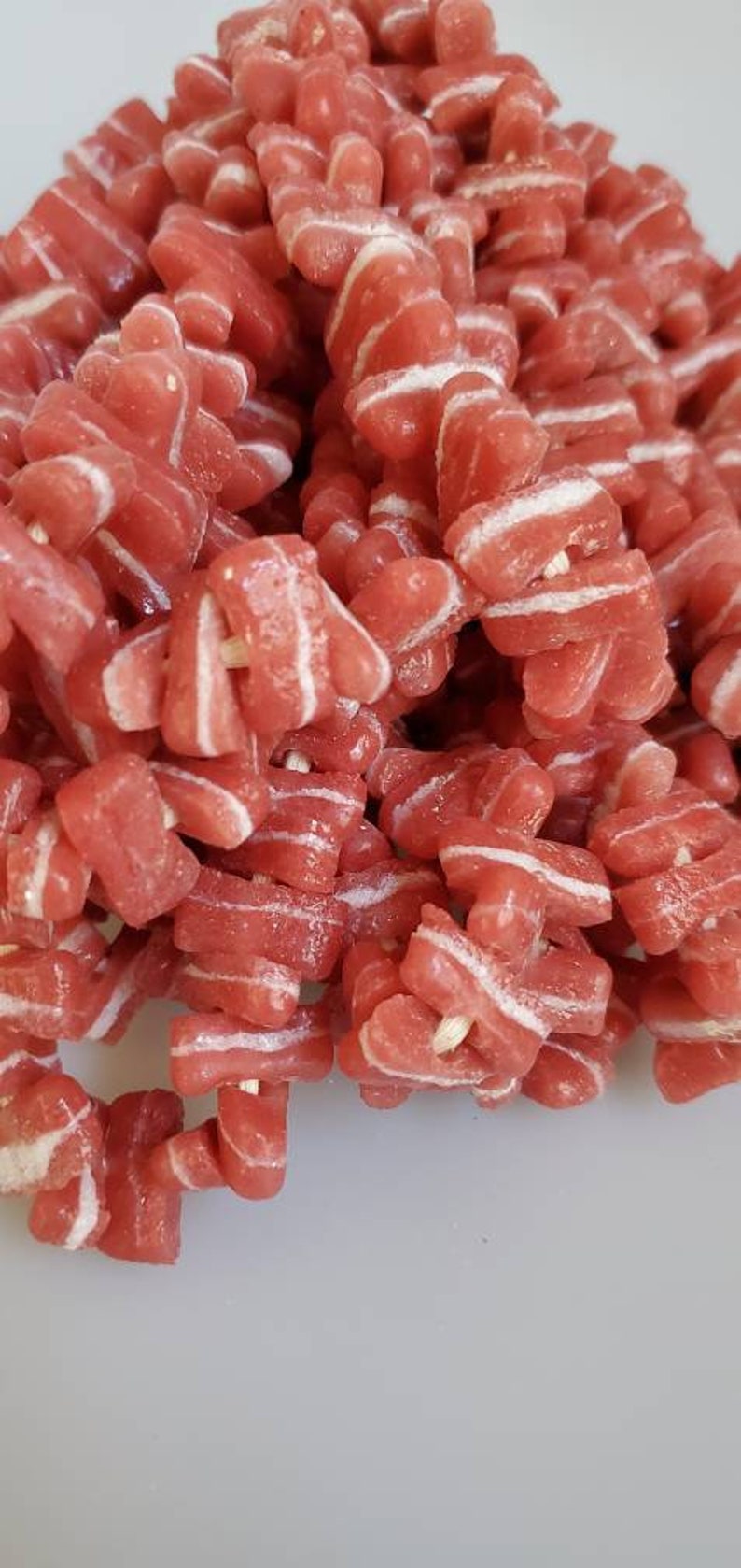 Coral and White Spacer 40 African Recycled Glass Beads