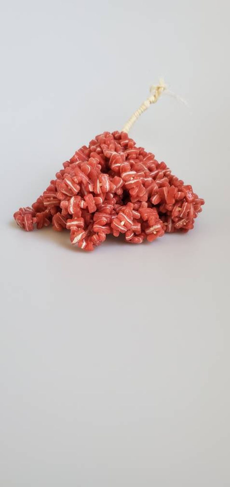 Coral and White Spacer 40 African Recycled Glass Beads