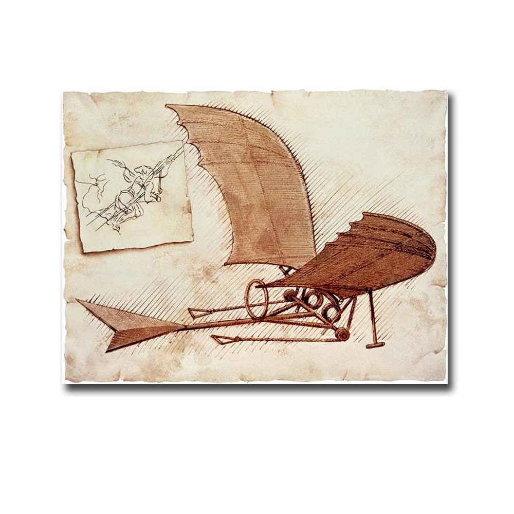 Da Vinci 'flying Machine' Canvas Wall Art (18 in X 24 In