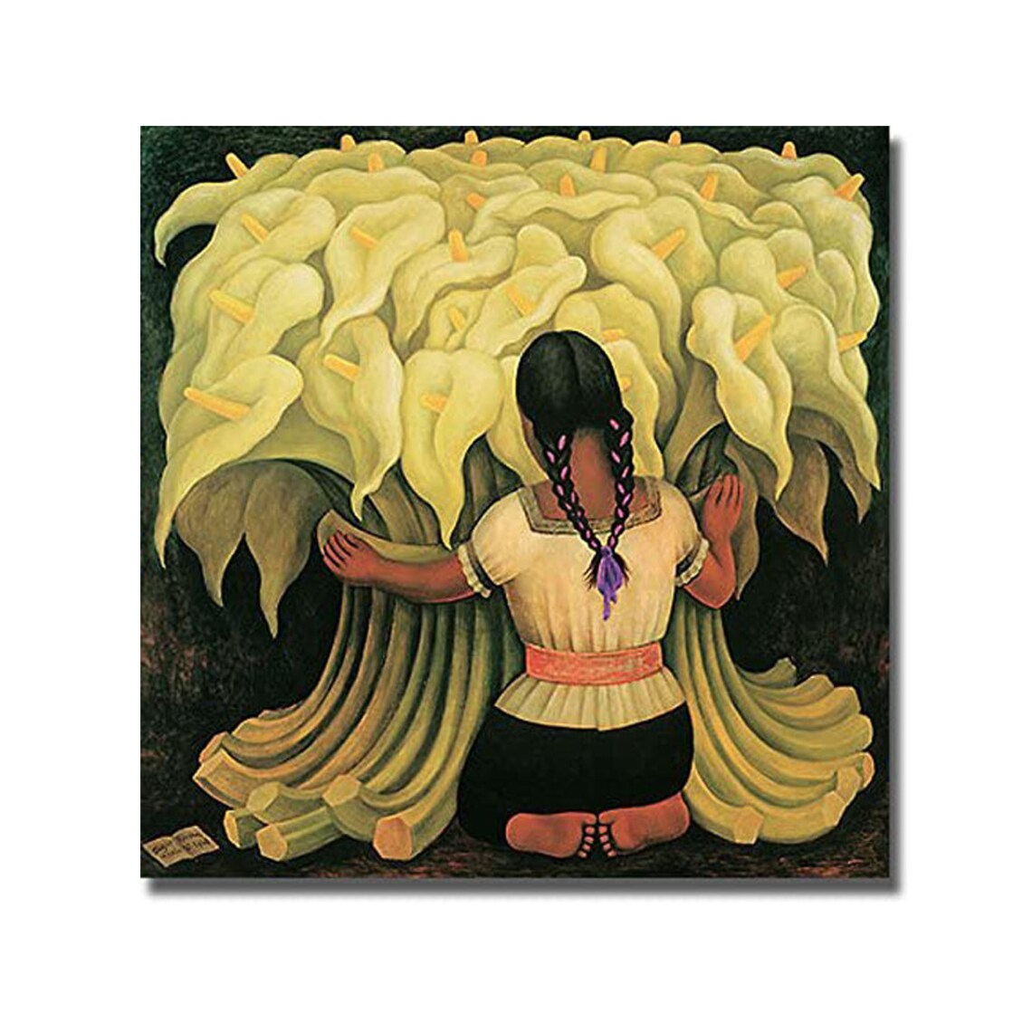 Diego Rivera Girl With Lilies Gallery Wrapped Canvas Etsy