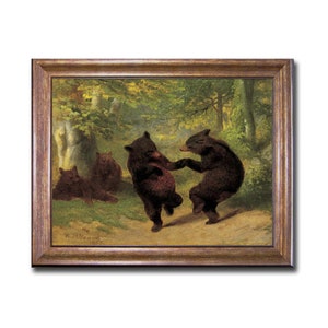 William Beard &#39;Dancing Bears&#39; Leinwanddruck mit Bronzerahmen (16 in x 20 gerahmte Größe, fertig zum Aufhängen)