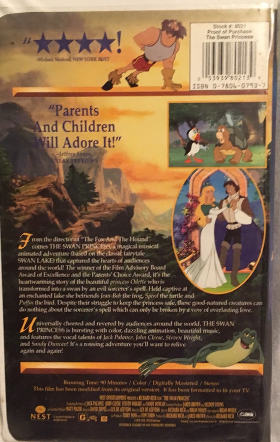Vintage the Swan Princess VHS and Clamshell Case, Turner Family