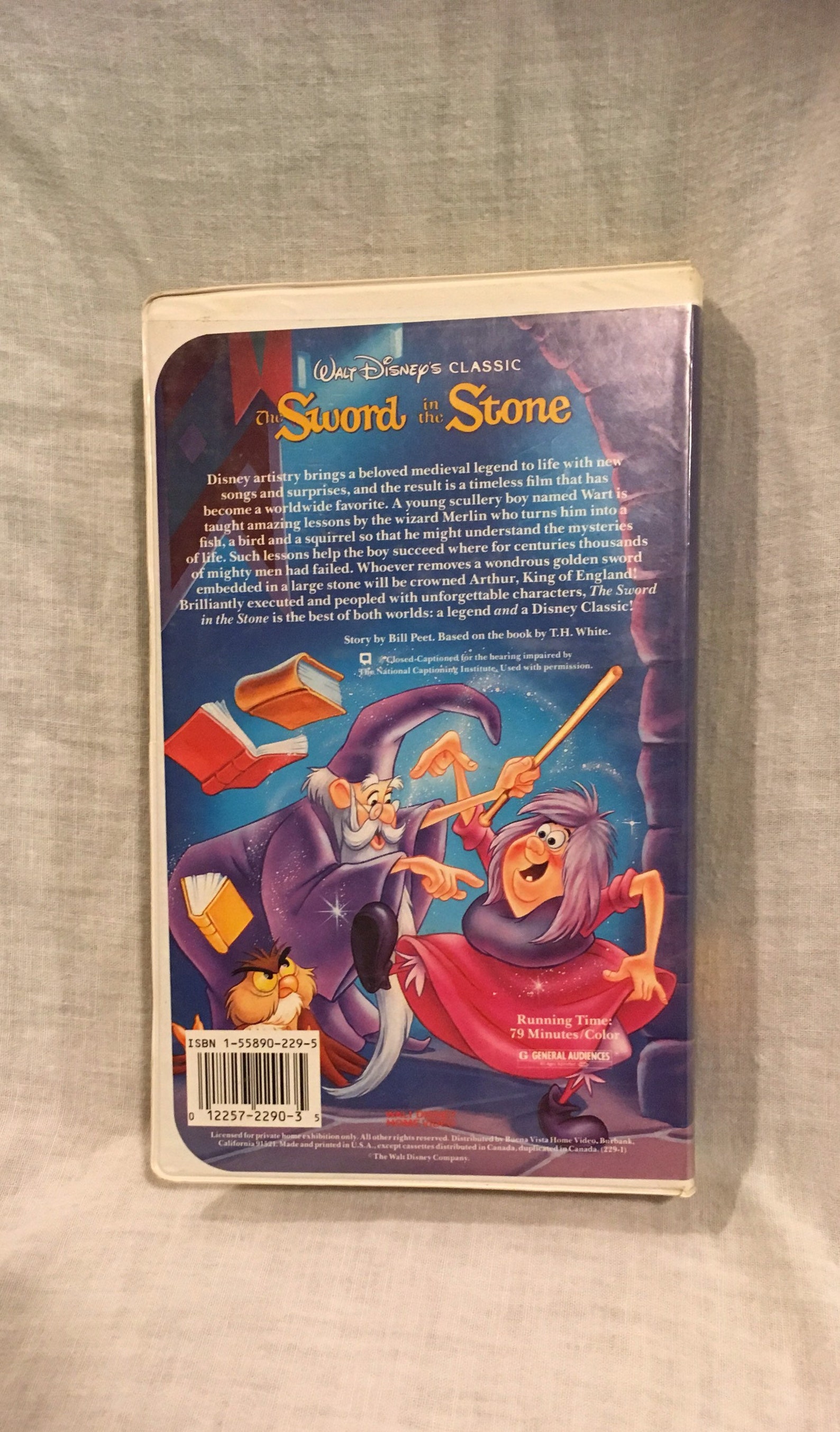 Collectible Walt Disney Classic the Sword in the Stone VHS, Black