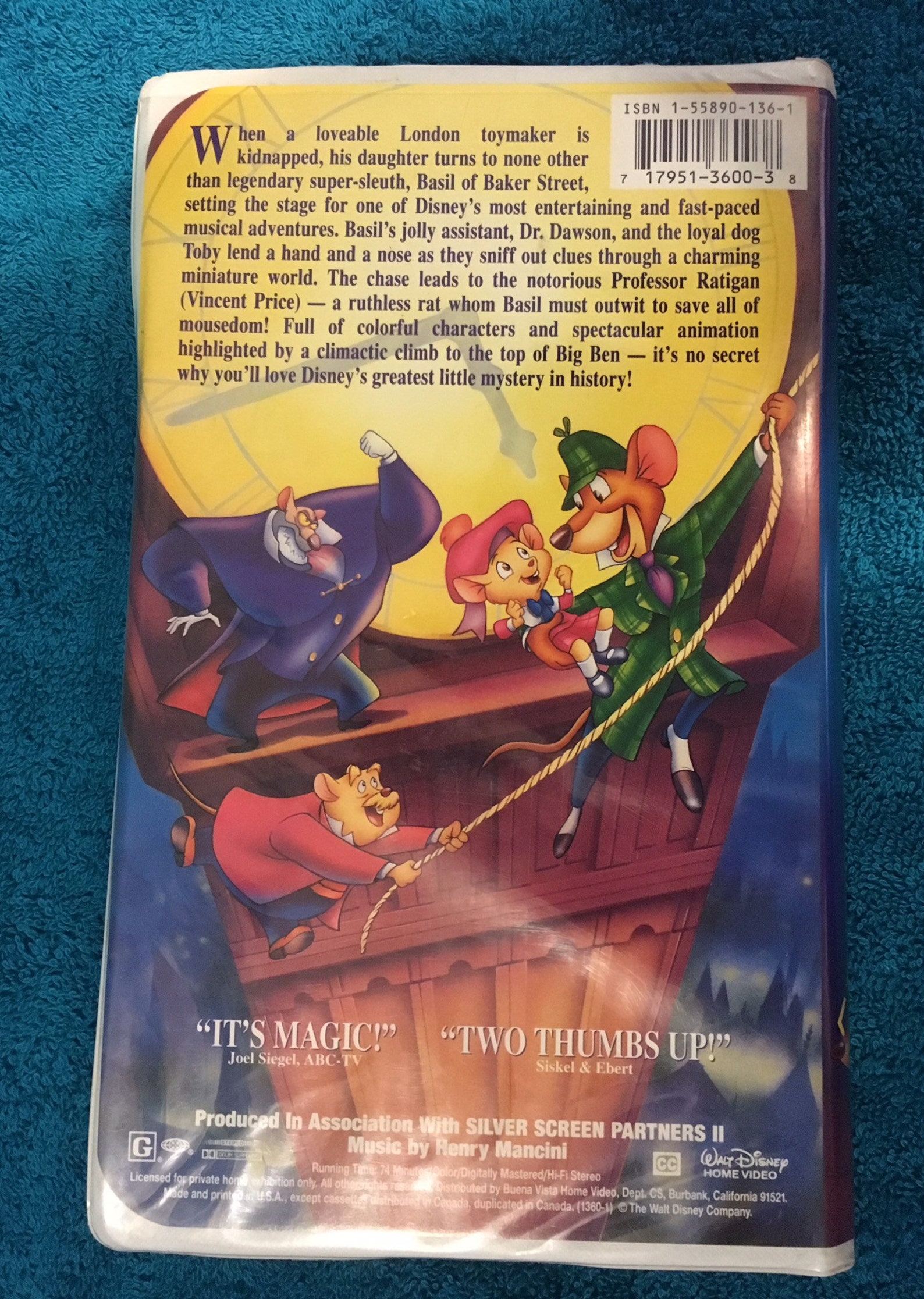 The Great Mouse Detective Black Diamond Disney VHS Classic, Great Mouse ...