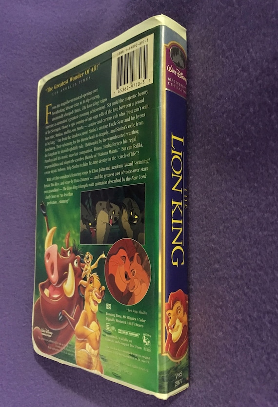 Orignal Disney's Masterpiece the Lion King VHS With Clamshell Case