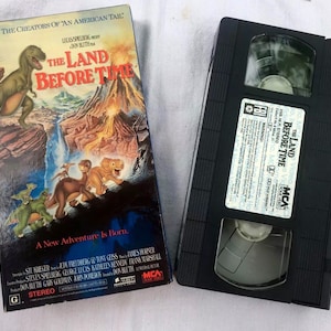 Vintage The Land Before TIme VHS with Cardboard Case, A New Adventure is Born Full Length Movie, Original 1980s Home Video Series Volume 1