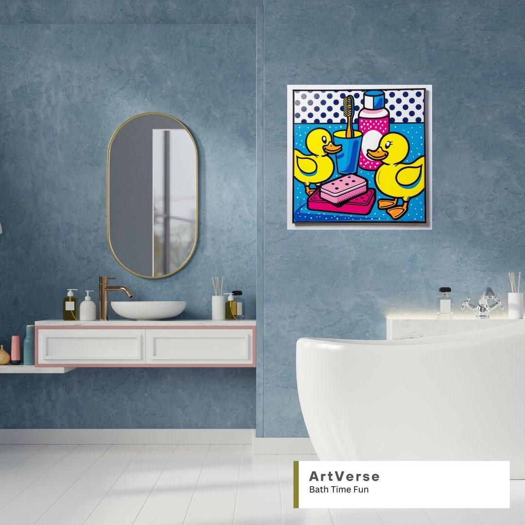 Bath Time Fun - Pop Art Rubber Duck Bathroom Wall Art - Etsy