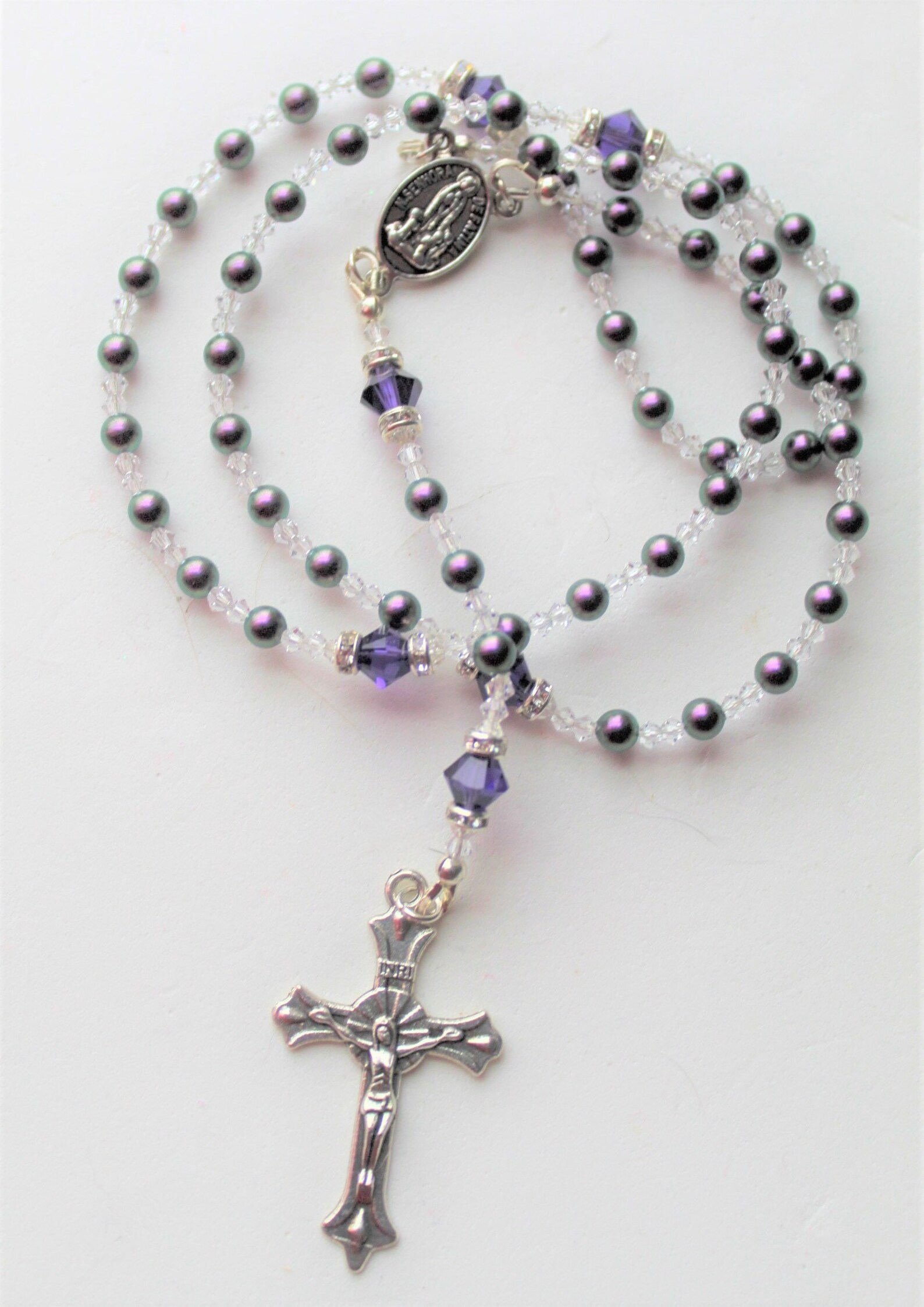 Swarovski Crystal Rosary Beads Deep Purple Crystal Beads and Etsy