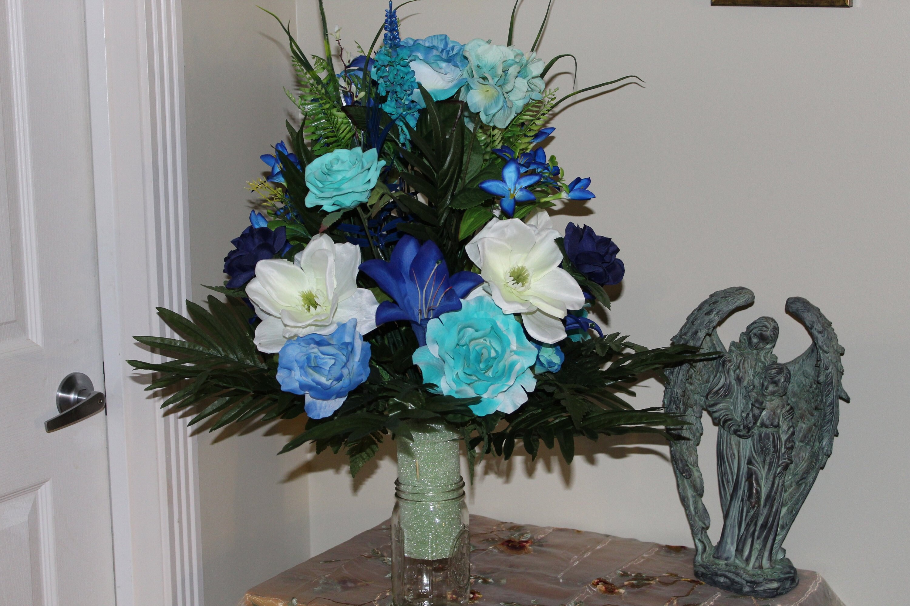 Silk Flower Arrangement For GraveSite Vase With Beautiful Etsy