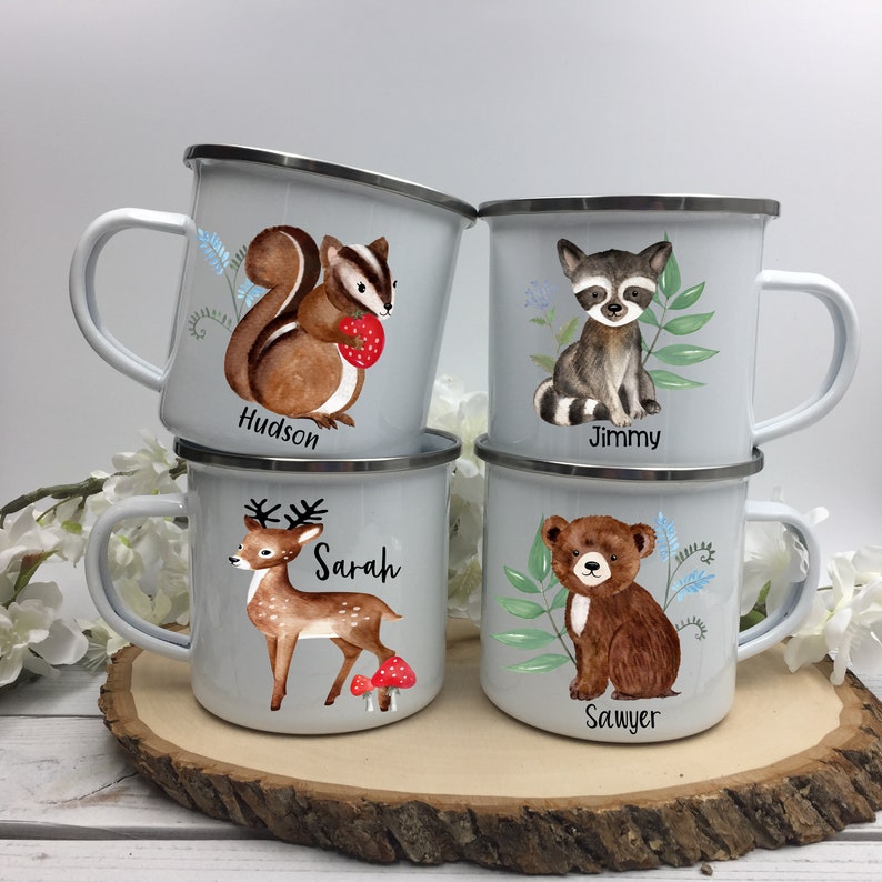 Personalized Camp Mug / Woodland Animals Mug / Adventure Etsy