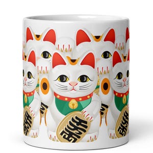 Japanese Maneki Neko Mug – Lucky Cat Collectible