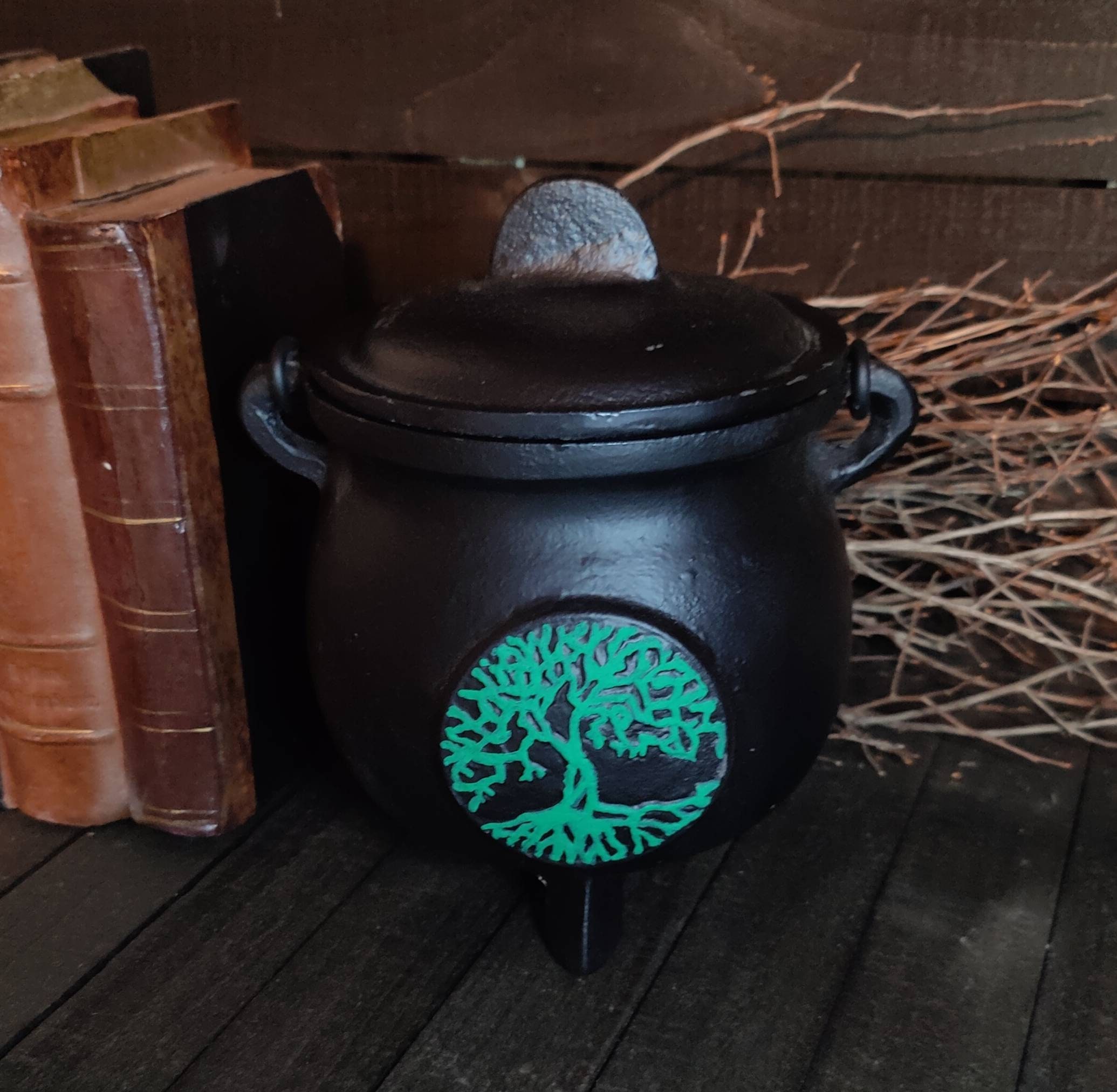 Extra Large Cast Iron Cauldron Tree of Life Design Etsy