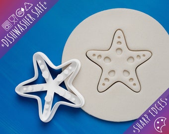 Starfish Cookie Cutter Nautical Baking Decorating Fondant Sea Ocean Baby Shower Biscuit Cutter Beach Fish Cute Crafting Play Doh Shape