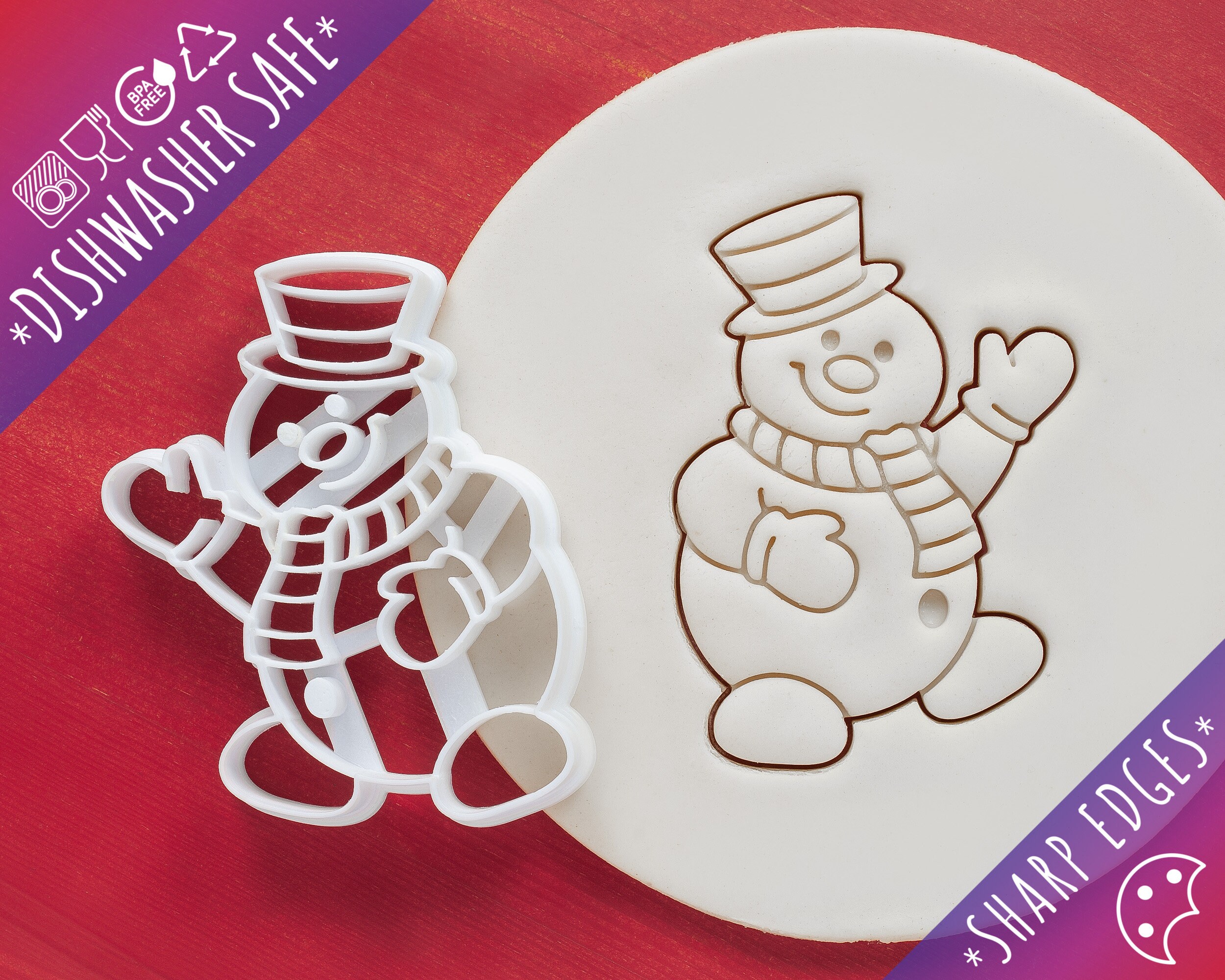 Frosty Snowman Cookie Cutter, Dishwasher Safe, Biscuit Cutter, Sharp ...
