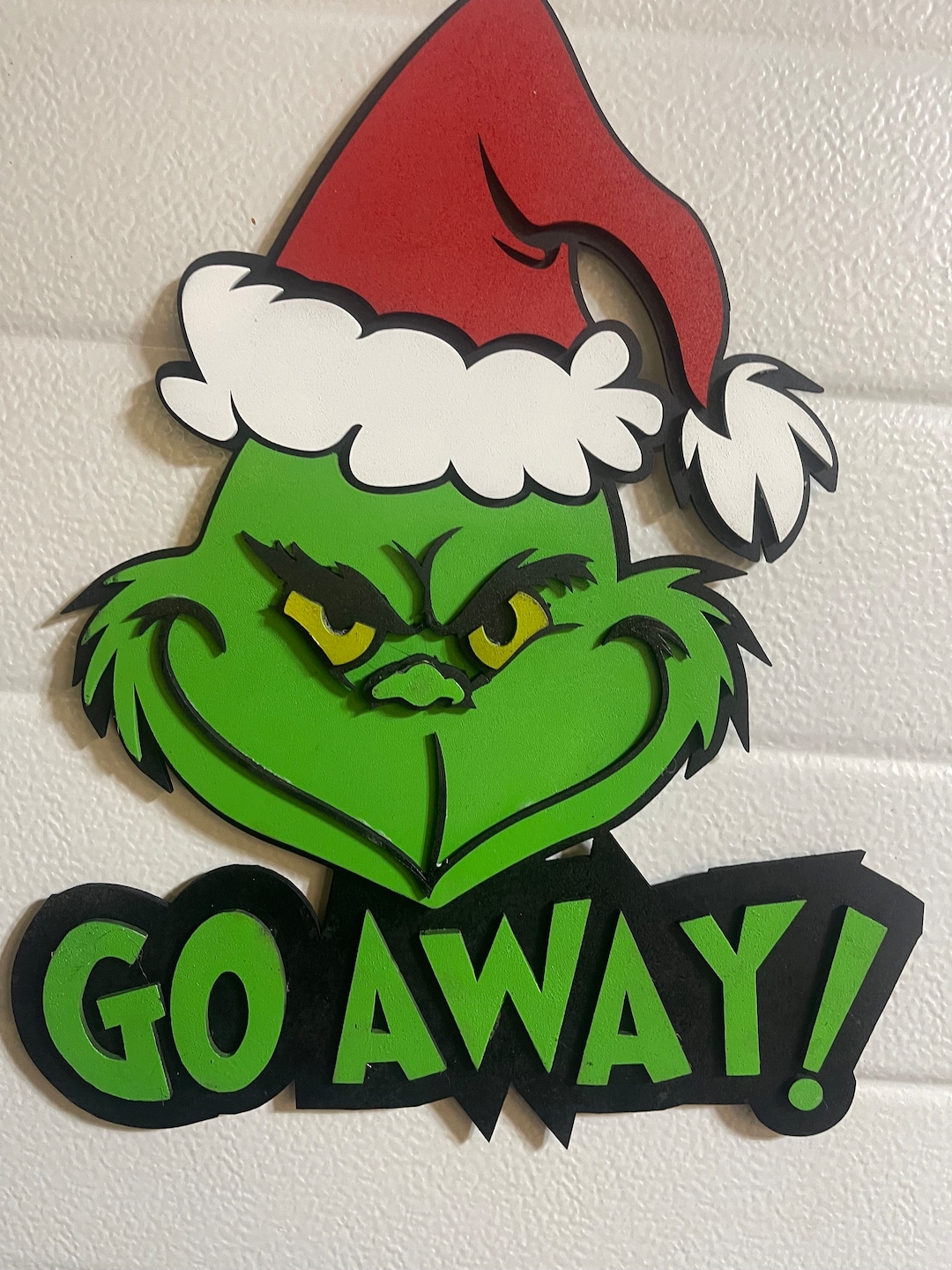 Grinch Go Away Door Sign Etsy