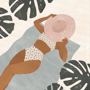 Bask in the Sun and Ride the Waves - Surfer - Sunshine Lover Illustration