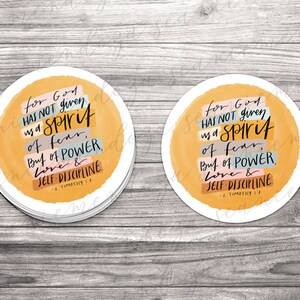 2 Timothy 1:7 | Jesus | Inspirational | Faith | Bible | Christian Stickers | God | Hope | Faith | Vinyl Decal Illustration Calligraphy