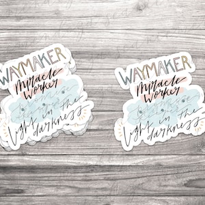 Waymaker Miracle Worker Promise Keeper Light In the Darkness | Christlicher Glaube Sticker | Wasserfester Vinyl Aufkleber | Abbildung