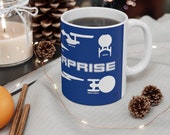 USS Enterprise Ceramic 11oz Mug - quot Science Medical Blue quot