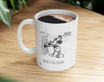 Steamboat Willie Mickey Mouse Ceramic Coffee Mug