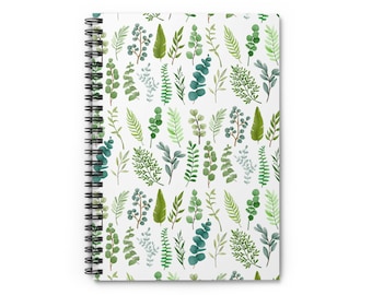 Tropical Plant Leaves Spiral Notebook - Botanical Journal